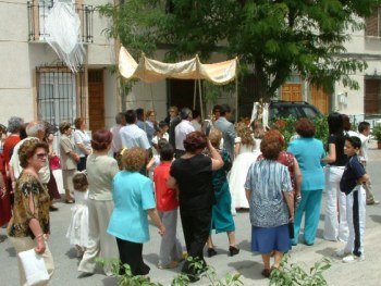 Procesión a su paso por la calle.