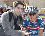 Juanje y Lance Armstrong en la Vuelta a Murcia 2004.